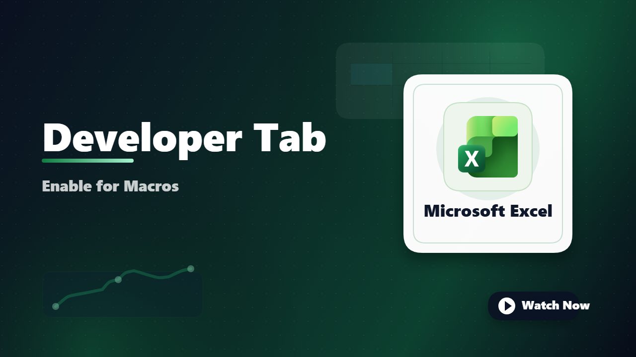 Enabling the Developer Tab in Excel