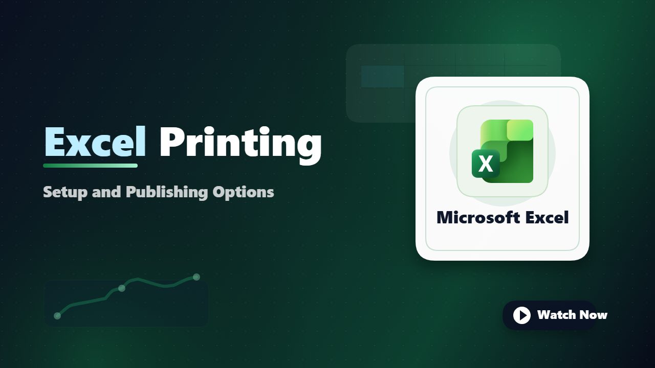Printing and Publishing in Excel