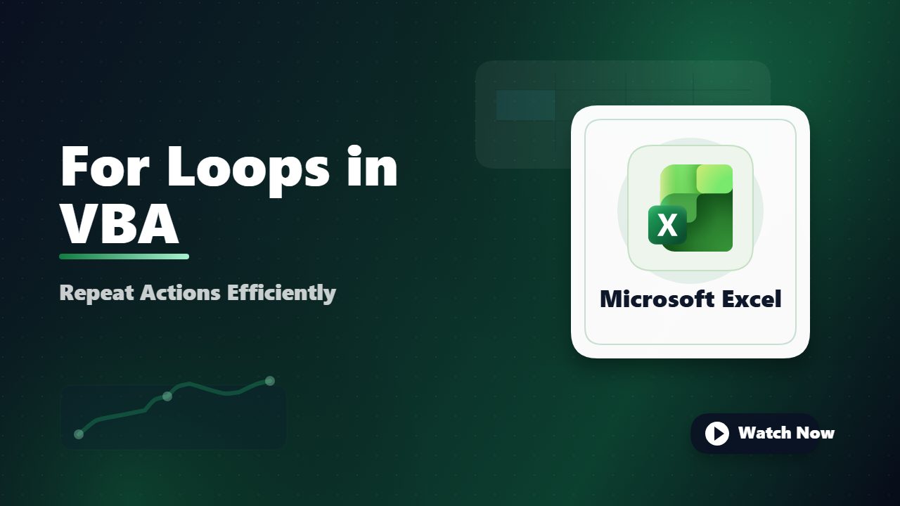 Using For Loops in VBA